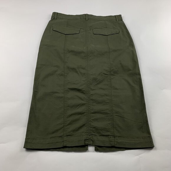 Sanctuary Dark Burnt Olive Canvas Split Front Triple Threat Maxi Skirt 29 New - Picture 5 of 6